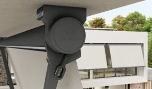 An image ot the awning angle adjustment mechanism